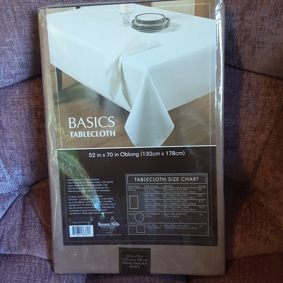 🌞 New! Bed Bath & Beyond Benson Mills Basics Tablecloth Tan / Brown, 52x70" - Picture 4 of 11